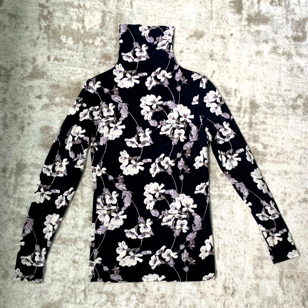 Club Monaco Floral Turtle Neck